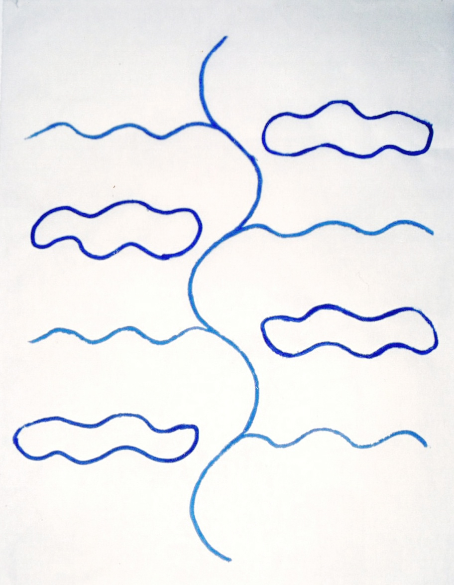 arbre et nuages,emboitement .gouaghe sur papier 70-50cm (2)